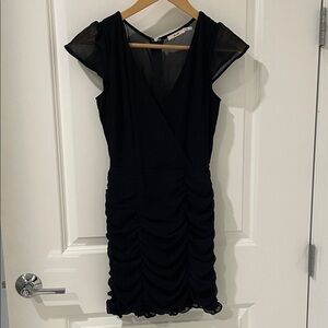 Elegant Black Ruched Dress